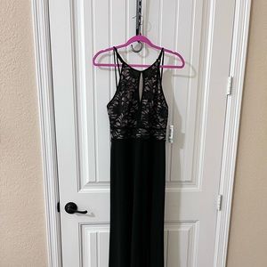 Nightway laced top evening gown